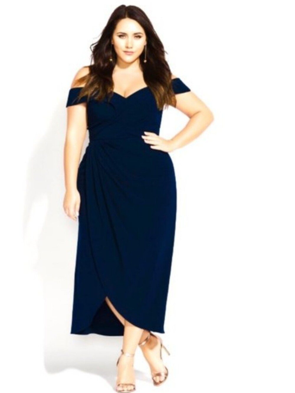 City Chic Plus Size Dress Ripped Love Navy Maxi Dress Women Size 22 New